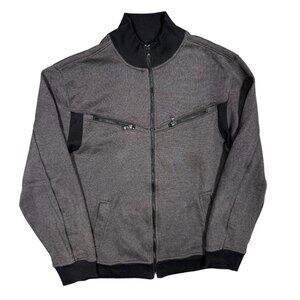 Rock & Republic Full Zip Fleece Sweatshirt Pockets Grey Large